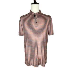 Lululemon | Men | Evolution Red Charcoal Stripe Performance Polo Shirt | Medium